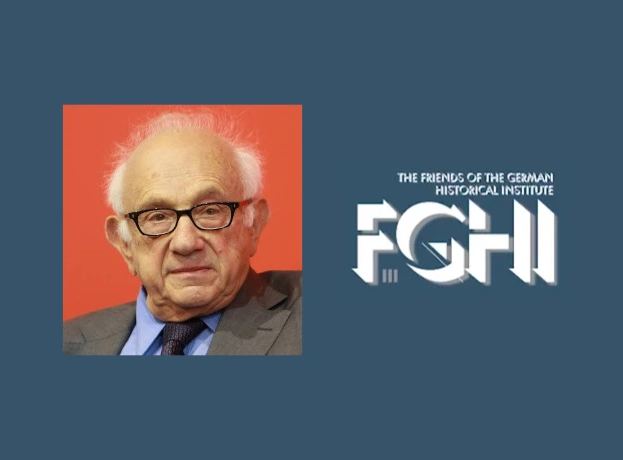 Image of Fritz Stern with the Logo of the Friends of the German Historical Institute