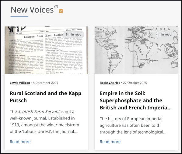 Image of two posts from the New Voices blog (Contemporary European History)